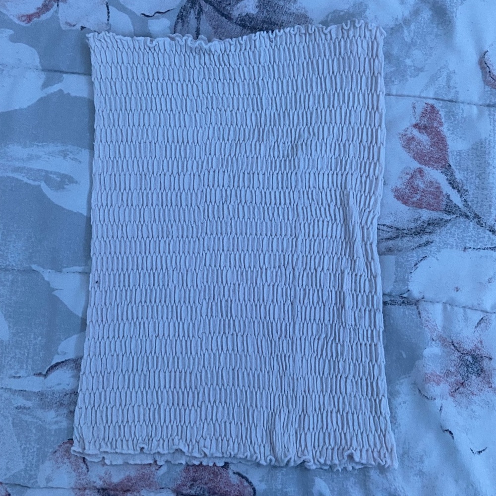 White Ruffled Aura Tube Top